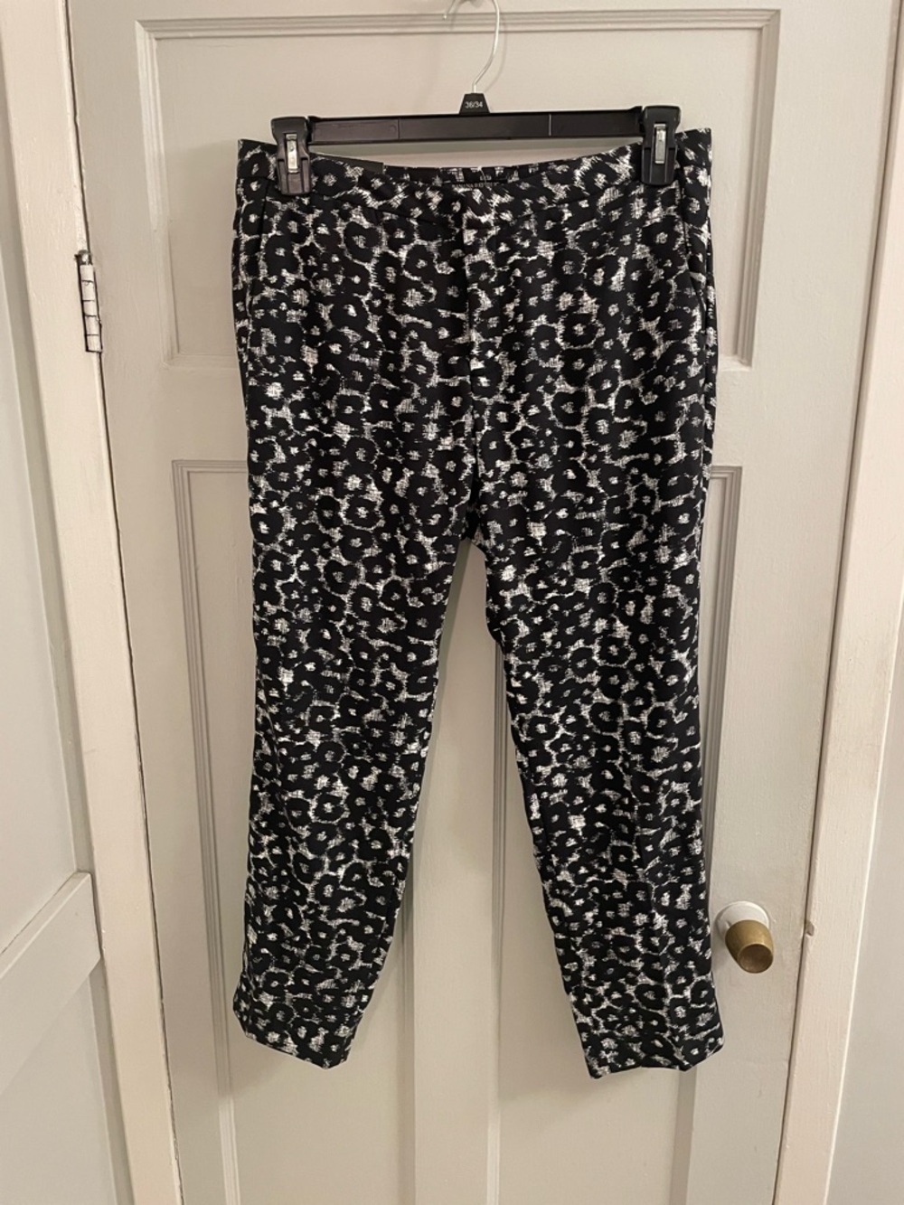 Banana Republic Black and White Leopard Print Pants